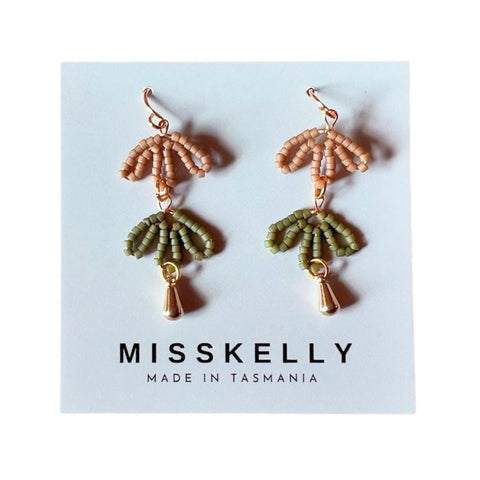 MissKelly Dainty Petal Dangles - Latte | Olive