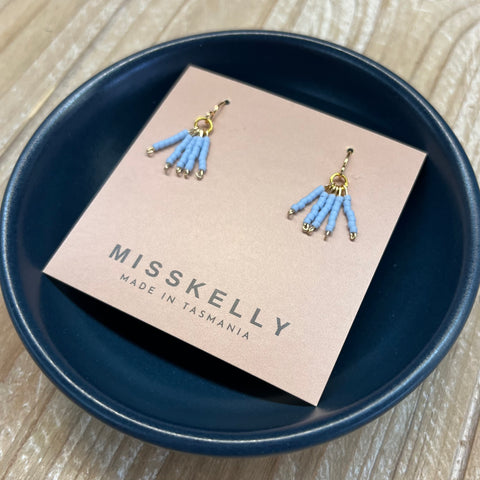 MissKelly Mini Beaded Periwinkle Earrings