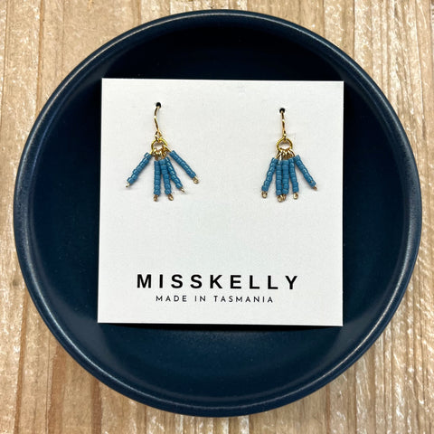 MissKelly Mini Beaded Denim Earrings