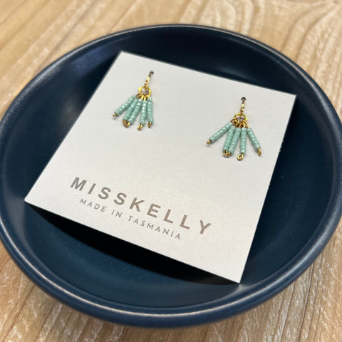 MissKelly Mini Beaded Mint Earrings