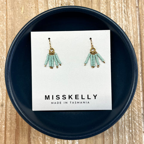 MissKelly Mini Beaded Mint Earrings