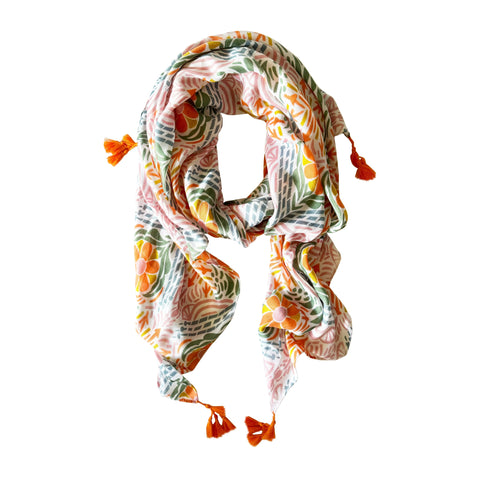 Lucy Abstract Tile Autumn/Winter Scarf
