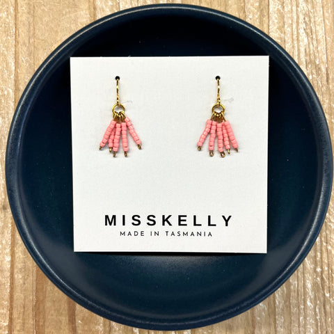 MissKelly Mini Beaded Pink Earrings
