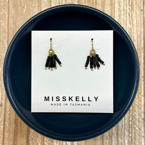 MissKelly Mini Beaded Black Earrings
