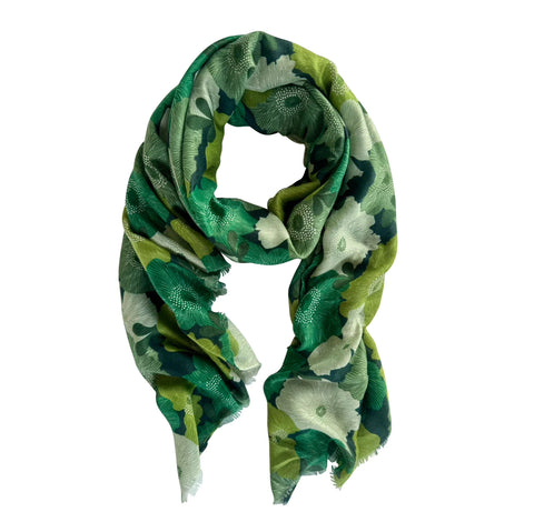 Flora Floral In Greens Autumn/Winter Scarf