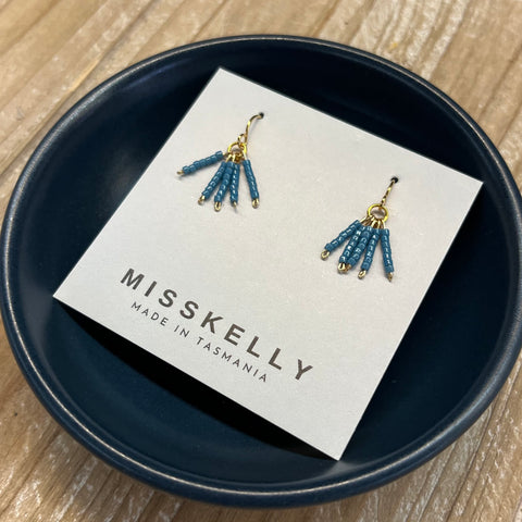 MissKelly Mini Beaded Denim Earrings