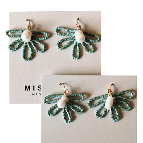 MissKelly Statement Petals with Pearls - Turquoise