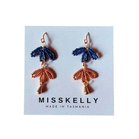 MissKelly Dainty Petal Dangles - Navy | Gold
