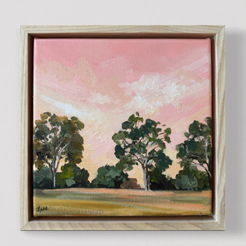 SOLD Sundown (23 x 23cm) From the Paintshed