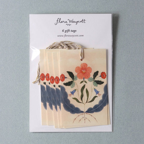 Flora Waycott - Flower with Roots Gift Tags set of 6