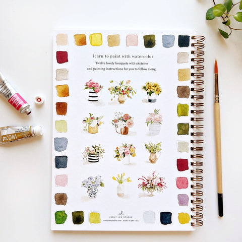PRE ORDER emily lex studio - Bouquets watercolor workbook