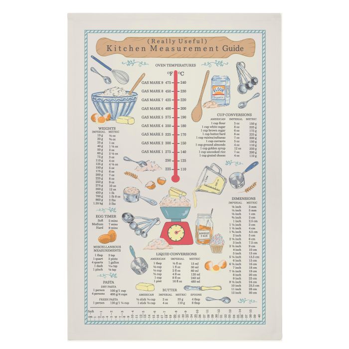 Ulster Weavers Kitchen Measurements Cotton Tea Towel Multi-Coloured 74x48cm