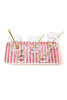 Linen Coated Tray (Large) Pink Beige Stripe
