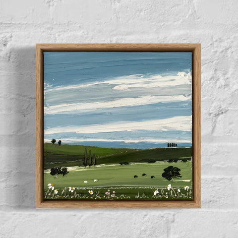 Love Grows Here, Like Daisies In A Field (28x28cm) Justine Bartie