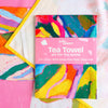Proteas Tea Towel - Dopamine Decor - Original Floral Artwork