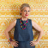 Smartie Long Single Strand Wood Necklace