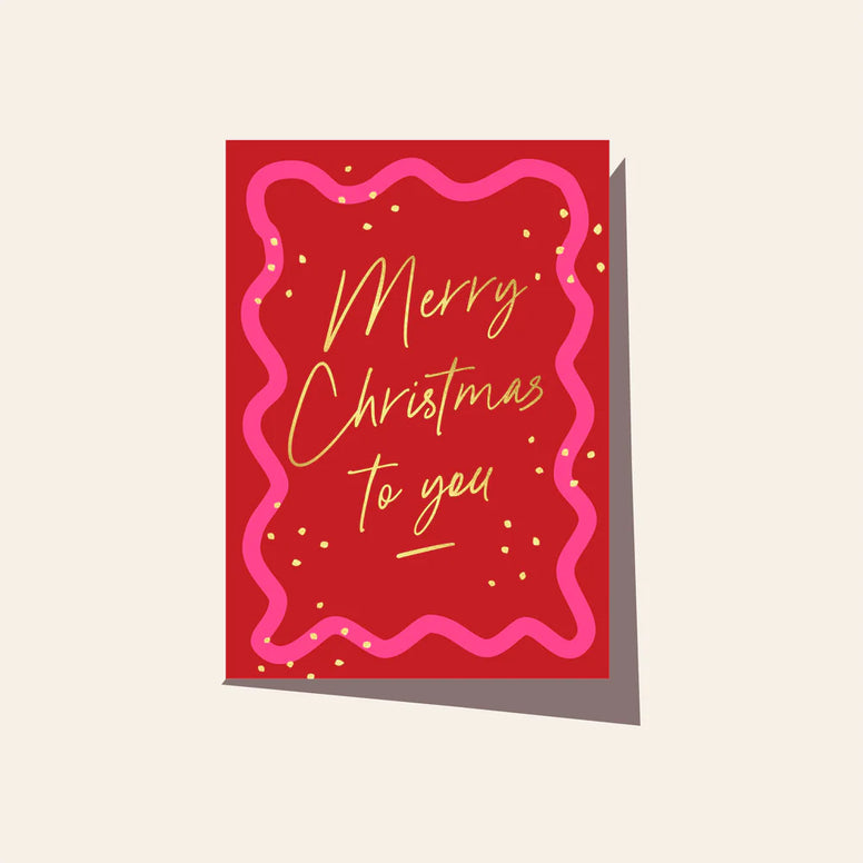 Wavy Merry Christmas Card