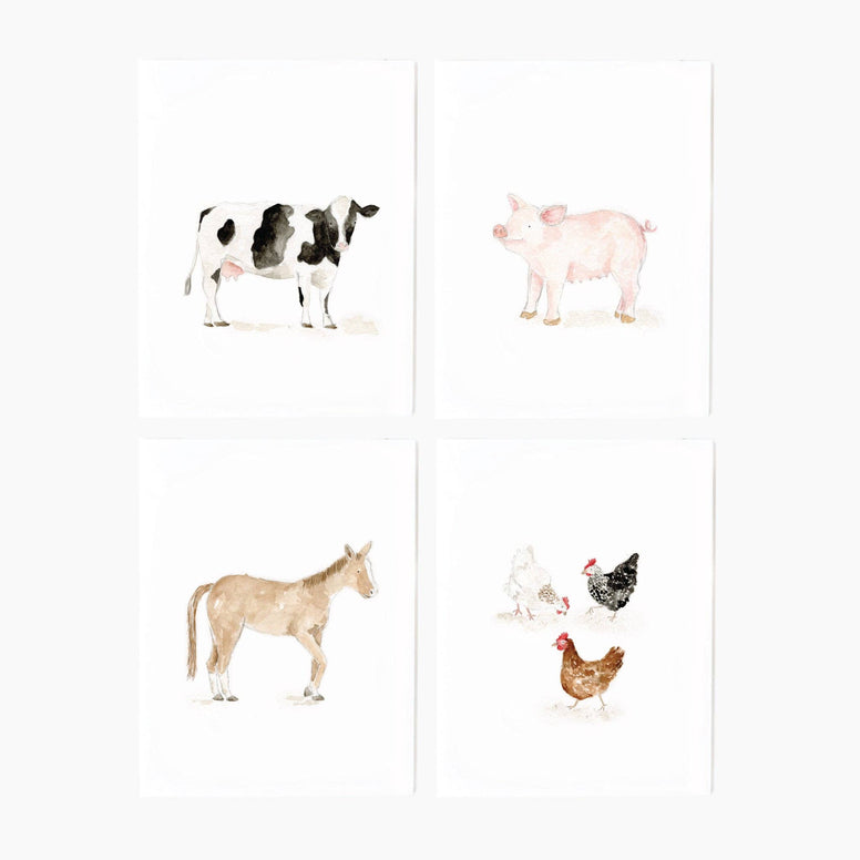 Emily lex studio - Farm animals assorted notecard set