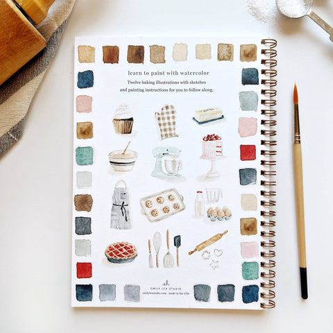 PRE ORDER emily lex studio - Baking watercolour workbook