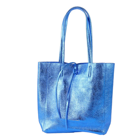 Maison Fanli Medium Tote - Metallic Blue