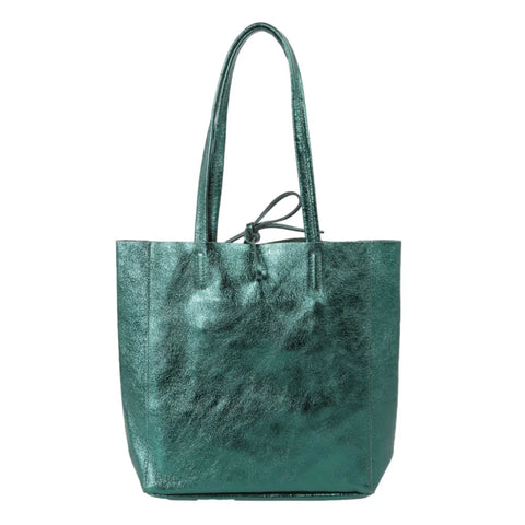 Maison Fanli Medium Tote - Metallic Green