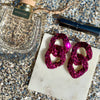 All Shades of Fabulous - Hot Pink Sequin Bling Earrings