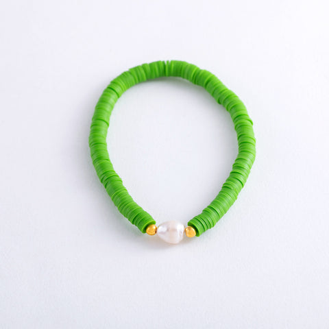 Heishi Bracelet - Moss Green