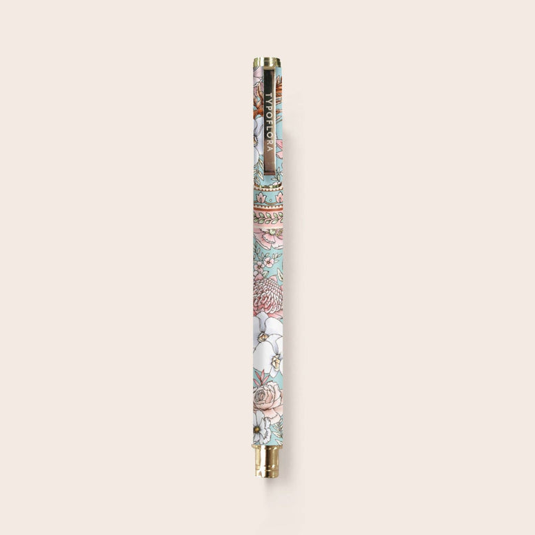 Typoflora - Rollerball Pen - Bouquet In Soft Blue