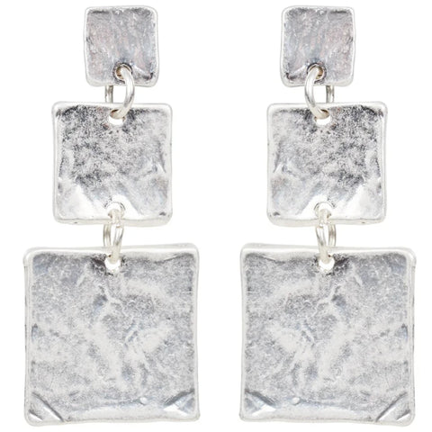 PAARL SQUARE DROP EARRING - SILVER