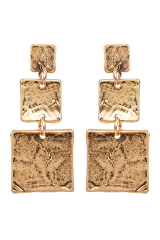 PAARL SQUARE DROP EARRING - GOLD