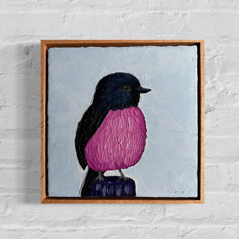 Pink Fluffball (33x 33cm) Cassie Holmes