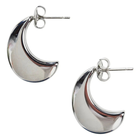 Halcyon Crescent Earring - Silver