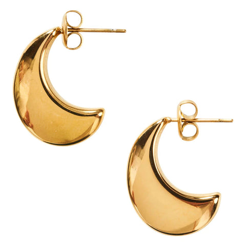 Halcyon Crescent Earring - Gold