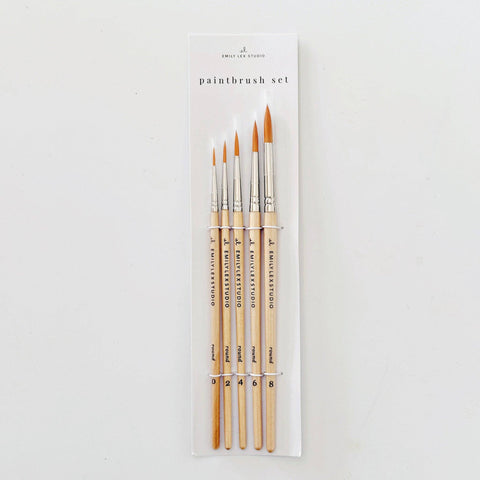 Watercolour Paintbrush S/5 Wood Brushes