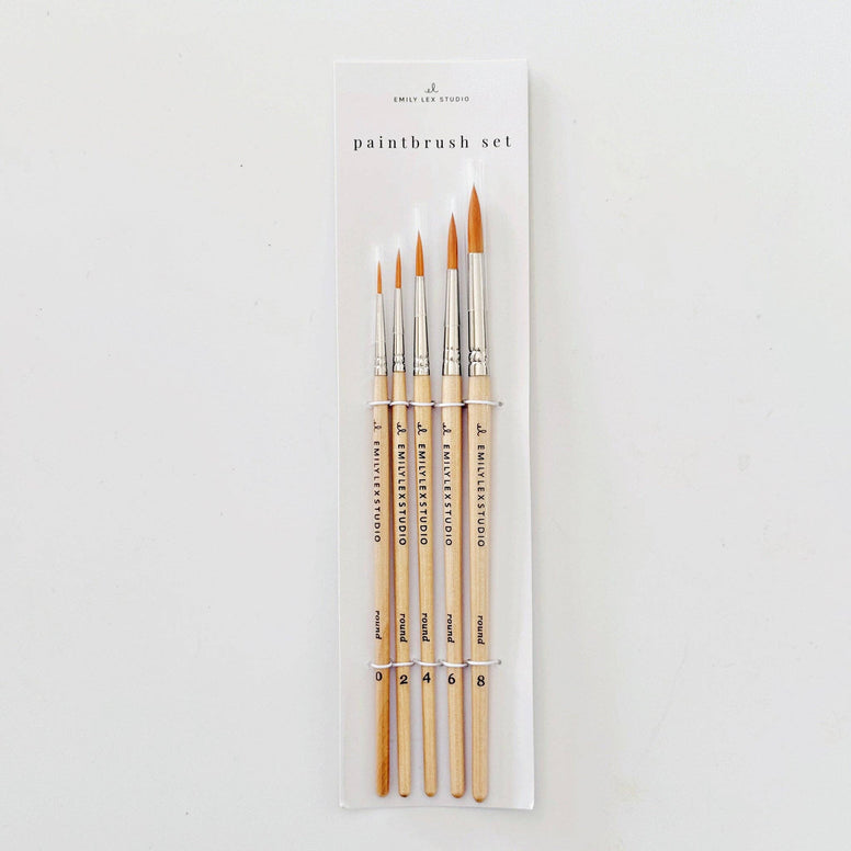 Watercolour Paintbrush S/5 Wood Brushes