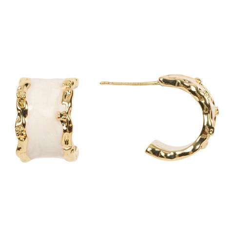 Mira Hoop Earring - Curved White