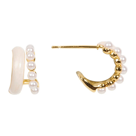 Mira Hoop Earring - Pearl Mix
