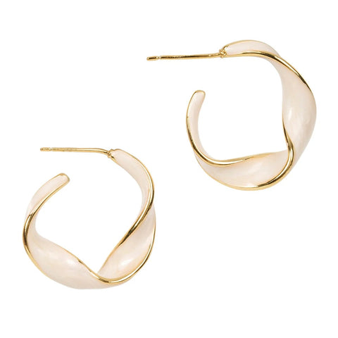 Mira Hoop Earring - Twisted White