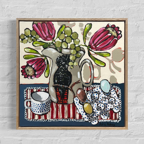 Eyeing off the Eggs (48.5x 48.5cm) Julia Abbey