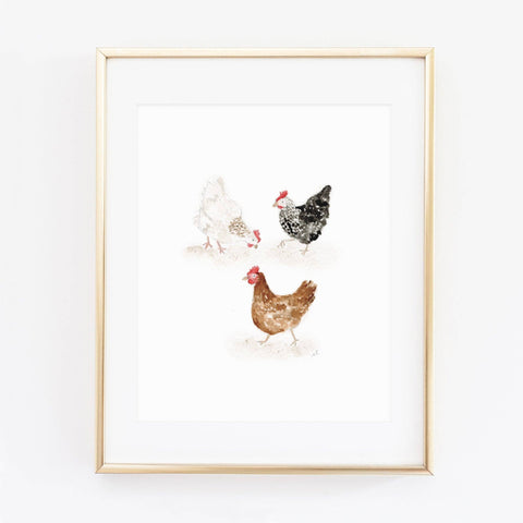 Emily lex studio - Chickens art print
