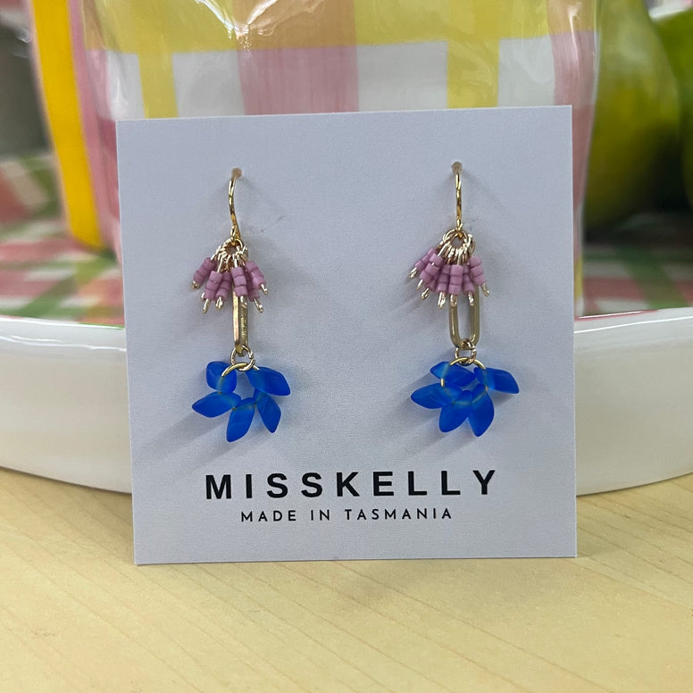 Garden Party Earrings  - Lilac & Cobalt