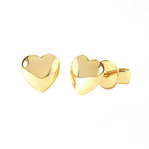 Olivia Delicate Heart Stud Earrings - Gold