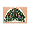 Floral Moth Shaped Card - Forest Green