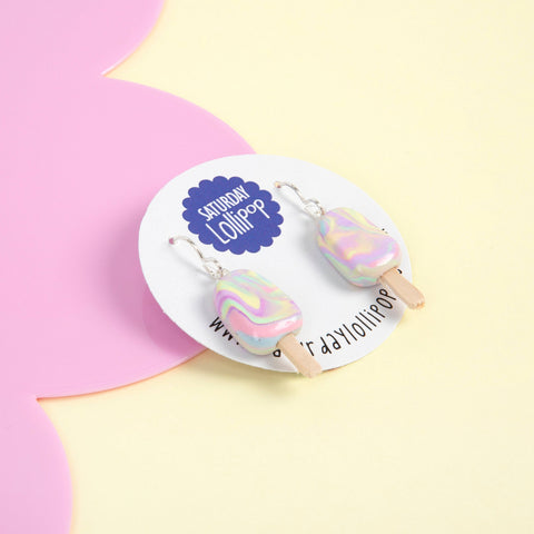 Rainbow paddle pop earrings