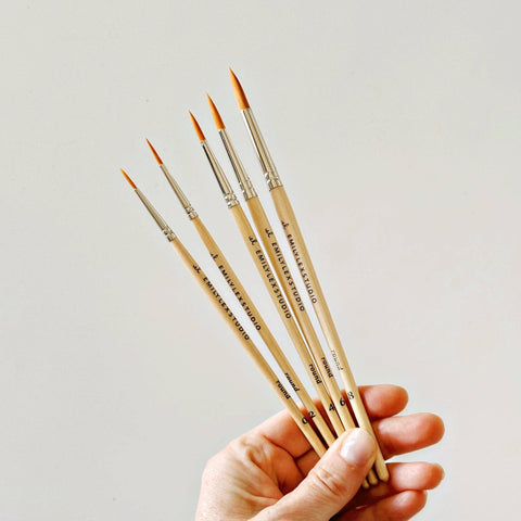 Watercolour Paintbrush S/5 Wood Brushes