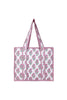 Cotton Tote Bag With Zip - White Pink