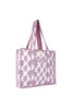 Cotton Tote Bag With Zip - White Pink