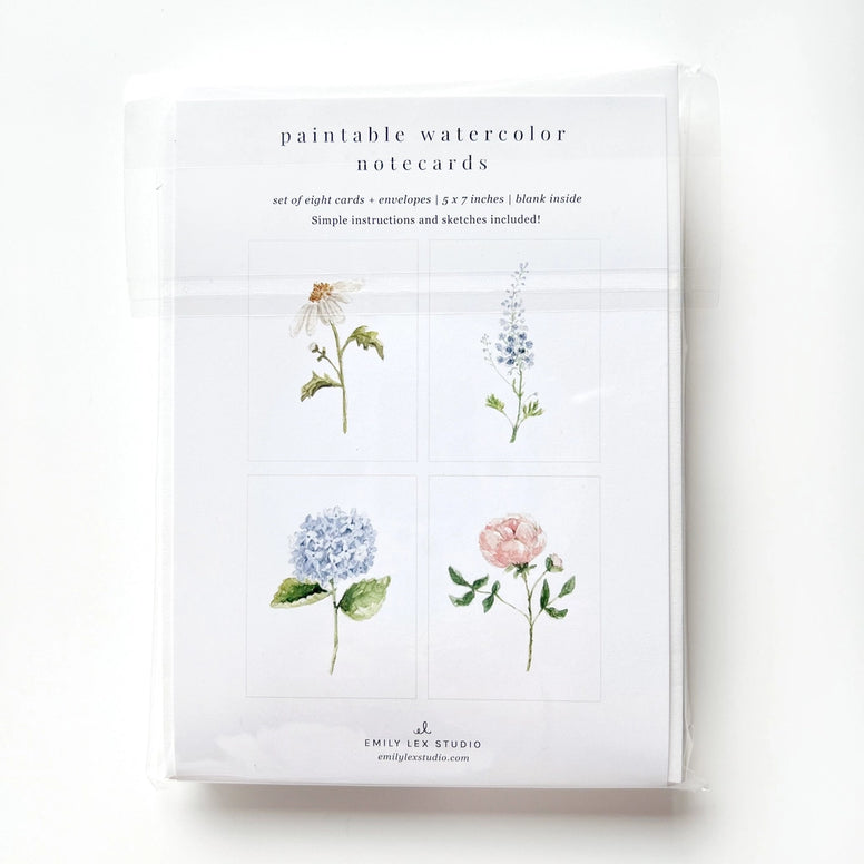 Emily lex studio - Garden Flowers Paintable Notecards