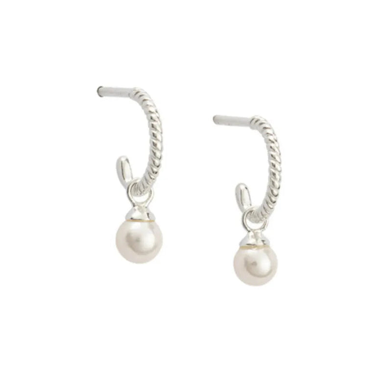 Sophie Delicate Pearl Drop Earrings - Silver
