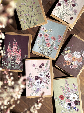 Typoflora - Zinnia Portrait Card